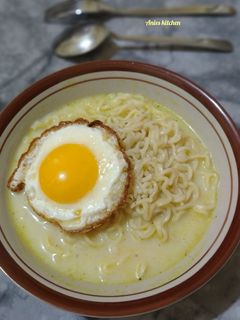 Foto resep Mie instan kuah santan