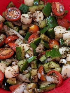 A picture of My Cucumber Caprese Salad.