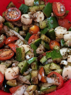 A picture of My Cucumber Caprese Salad.