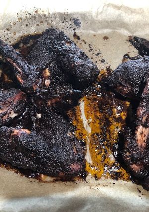 A picture of Chilli chocolate chicken wings.