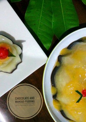 Foto resep Chocolate and Mango Pudding with Mango Sauce (#pr_puding)