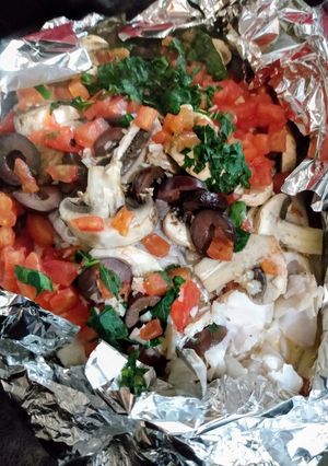 Una foto de Merluza al papillote
