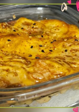 Foto resep Salmon rice mentai with mozarela