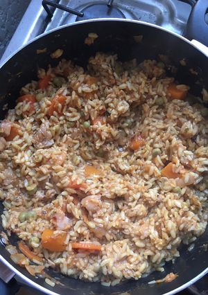 Una foto de Falso risotto de pescado y calabaza