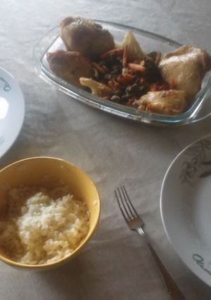 Zöldséges csirkecomb air frayerben, zacskóban recept fotója