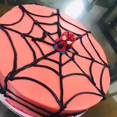 A picture of Spiderman cake.