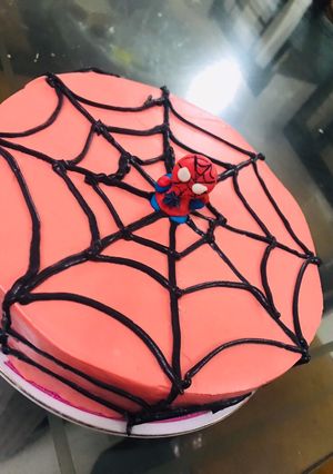 A picture of Spiderman cake.