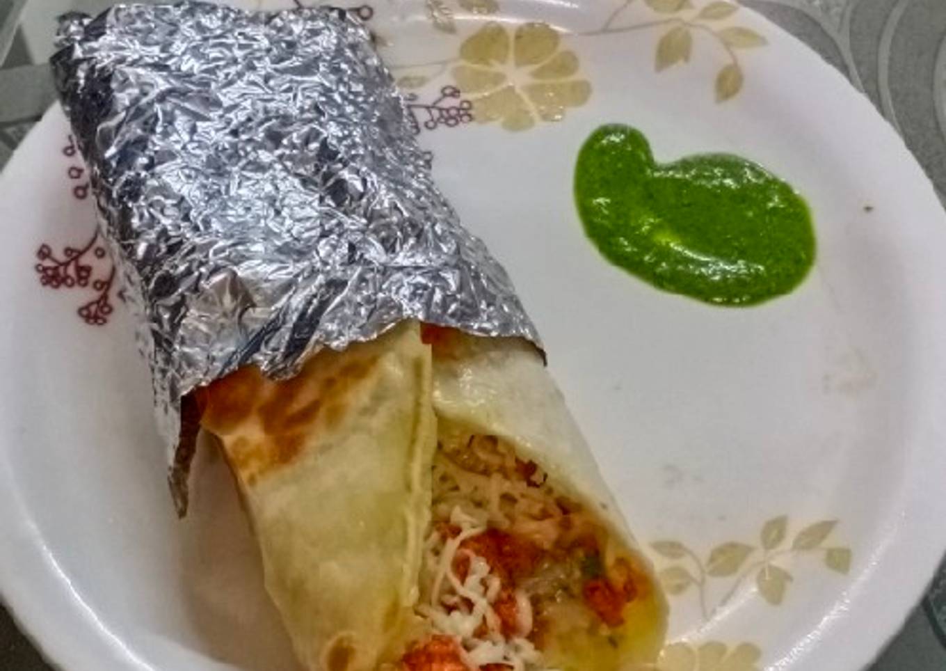 Chicken Cheese Kathi Roll