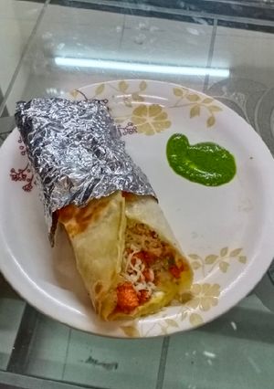 A picture of Chicken Cheese Kathi Roll.