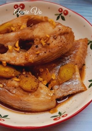 Hình của món Cá diêu hồng hấp nước tương.