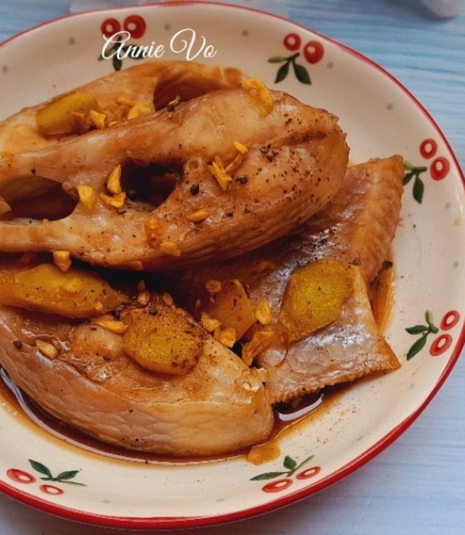 Hình của món Cá diêu hồng hấp nước tương.