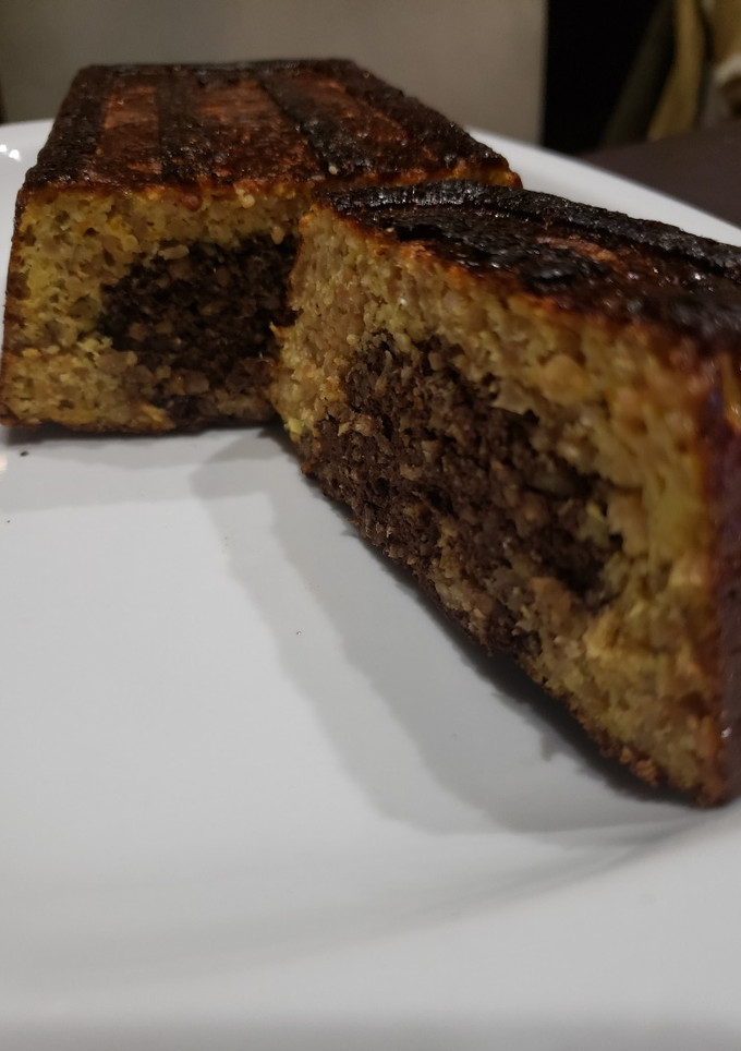 Una foto de Budín de naranja marmolado low carb