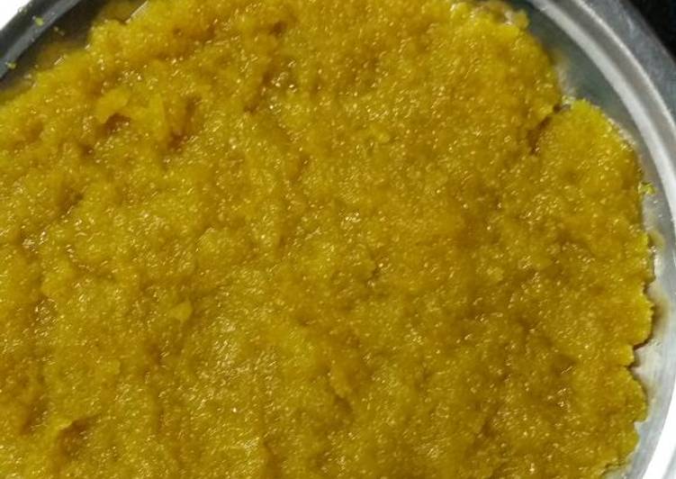 Recipe of Great Golden Rava Halva | Satisfying Recipe | So Yummy Food !