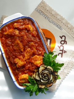 عکسی از دستور خورش پوره بادمجان با مرغ 🌸