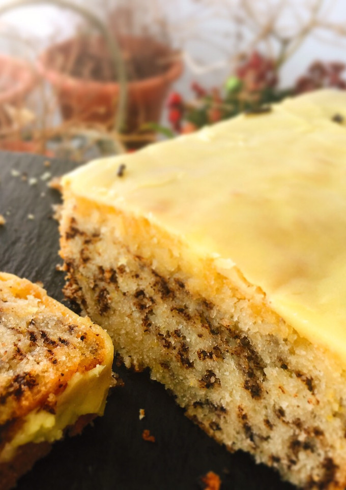 Una foto de Budín de limón y chocolate