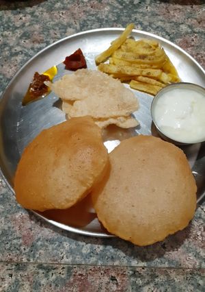 A picture of Aalu (French fries) pudi.