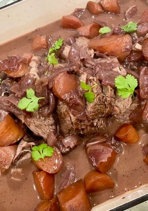 A picture of 【Pressure cooker】 Lamb Leg in Red Wine Sauce.