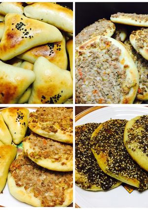 صورة لوصفة معجنات سبانخ ومناقيش وصفيحة بالعجينة الذهبية⭐️⭐️⭐️⭐️