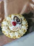 Tarta de crema pastelera, chantilly, merengue
