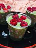 Mousse de Matcha con Leche de Soja y Frambuesas ! 🥄👍