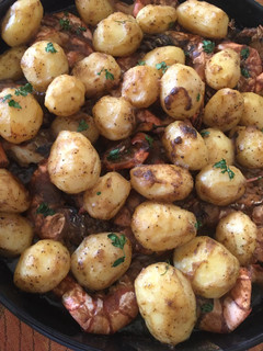 Foto de Camarão tigre com batatas gratinadas