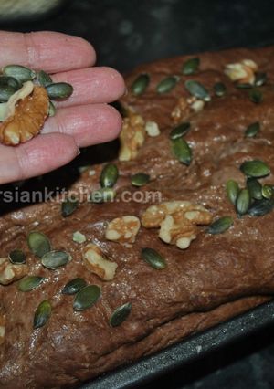 عکسی از دستور طرز تهیه یک نان قهوه ای بینظیر