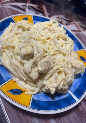 O poză a rețetei Paste cu piept de pui.