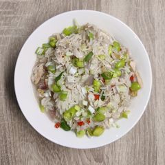 A picture of Chicken ginger with Edamame.