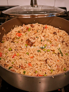 A picture of Mushrooms and Mixed Vegetables Pulao.