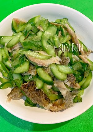 Hình của món Gỏi Dưa Leo Khô Sặc.