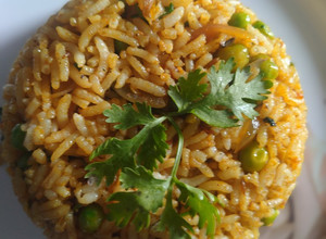 A picture of Masala Grean Peas Pulao.