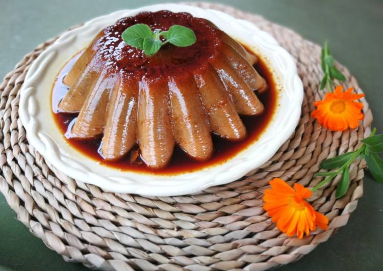 Flan de turrón con almendras al ness
