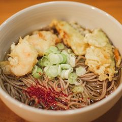 Halal hot Mentsuyu: soba or udon soup A picture of Halal hot Mentsuyu: soba or udon soup.