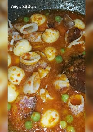 Foto resep Cumi Telur Puyuh Balado