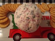 A picture of holiday cheese ball