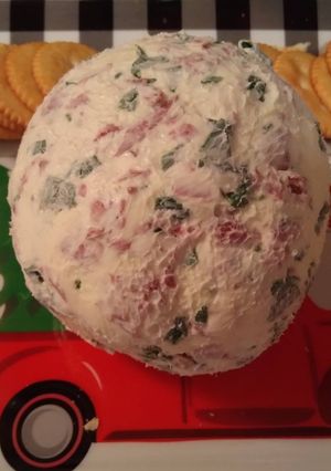 A picture of MawMaw's Christmas Cheese Ball.