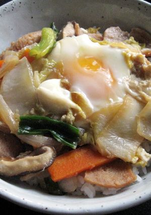 A picture of Soy Meat Sukiyaki Don.