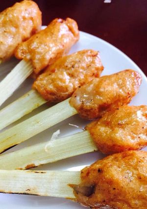 Hình của món Chả tôm mía lụi.