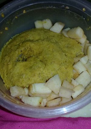 Una foto de Tortita fit de banana y avena fácil en microondas