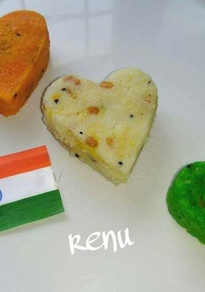 A picture of Tricolour upma hearts.