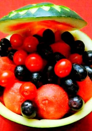 A picture of Watermelon fruits basket.