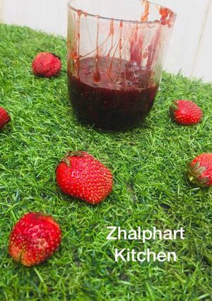 A picture of Homemade strawberry jam.