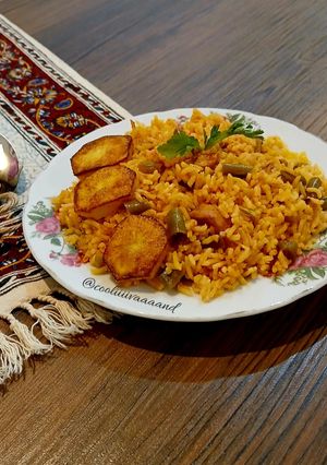 عکسی از دستور استانبولی مرغ و لوبیا سبز