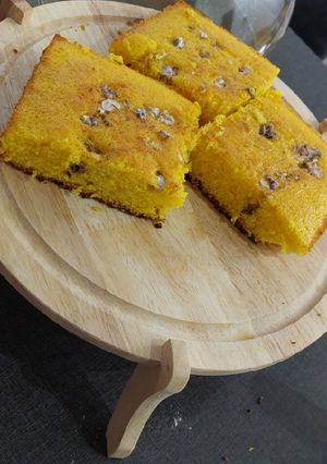 عکسی از دستور کیک عصرانه ی فوری زعفران پرتقال