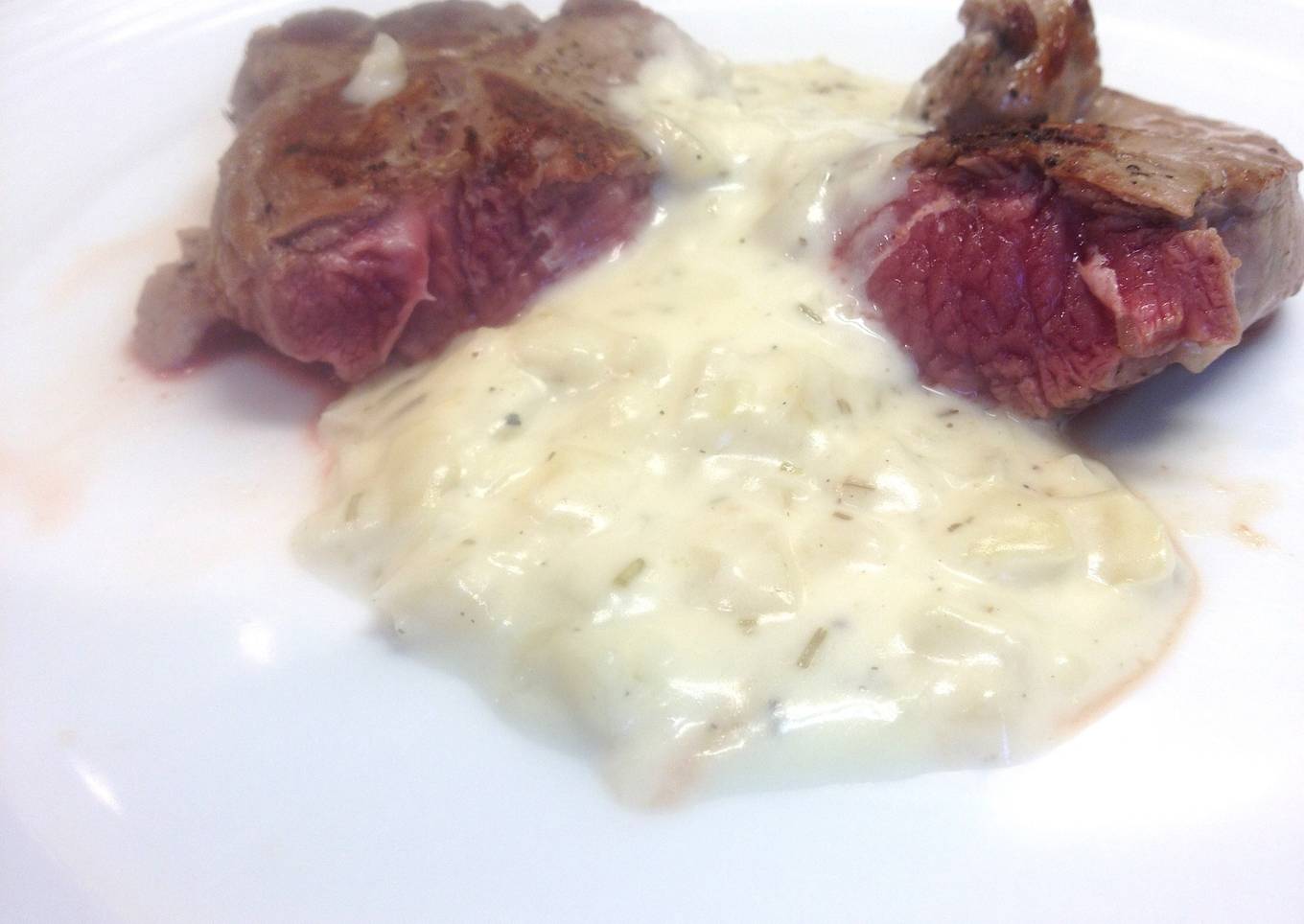 Lamb Steaks with Onion & Rosemary Sauce