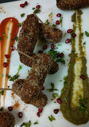 A picture of Veg Rice Kabab.