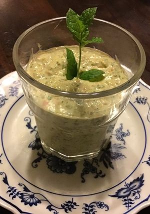 A picture of California Farm Mousse of Smoked Salmon, Fresh Cheese and Herbs.