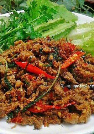 รูปของ กะเพราเนื้อคั่วแห้ง