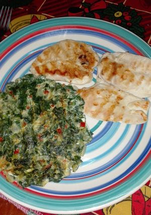 Una foto de Bifes de pollo con bocadito de espinaca