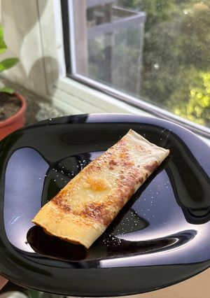 Una foto de Panqueque de Dulce de Leche para merienda o postre